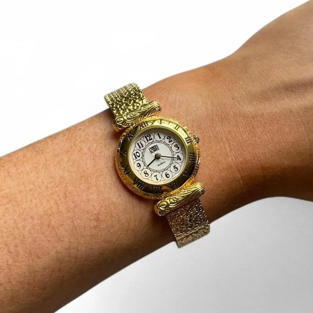 Faded Glory Gold,‎ Textured, Maximalist Women's Watch